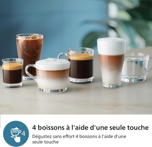 Philips Série 2200 Machine Expresso Automatique - 2 Boissons, Mousseur à Lait Classique, écran Tactile, Broyeur Céramique, Aroma Seal, Noir Mat (EP2220/10) - Image 14