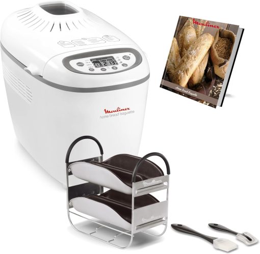 Moulinex Home Bread Baguette Roll Maker, 16 Programs, Even Results, Up to 1.5 kg Fresh Bread, Crispy Plates, 3 Levels of Frying, OW610110, White - Image 9