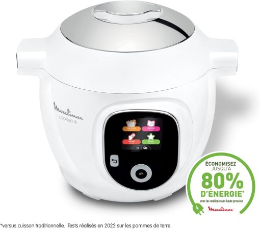 Moulinex, Cookeo Multicuiseur intelligent 6L, 150 recettes intégrées, Cuisson sans surveillance, Ecran intuitif, Guide de cuisson, Application MyMoulinex, 1600W, Blanc, 15 ans réparabilité - Image 24