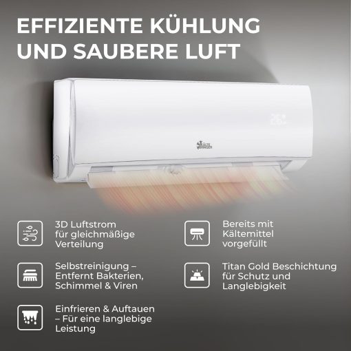 K?ltebringer Climatiseur Split - 18000 BTU (5,1 kW) - Avec fonction chauffage, WiFi et App - très silencieux & économe en énergie - kit complet, 5m conduite de frigorigène, R32, matériel de montage - Image 9