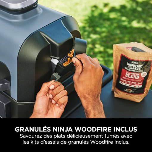 Ninja Woodfire Barbecue électrique et fumoir Pro XL avec thermomètre, barbecue et Air fryer d'extérieur 4-en-1 avec système Smart Cook et granulés Woodfire, portatif, gris/noir, OG850EU - Image 20