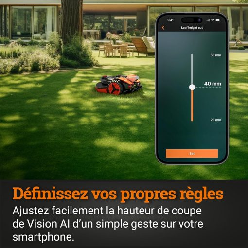 WORX LANDROID Vision WR206E.1, Robot Tondeuse sans Fil périphérique 600 m2 Surf.Max 700 m2, Installation en 30 Min, Caméra 4K + IA Adaptative, évite Tous Les Obstacles, Coupe des Bordures, Multizone - Image 46