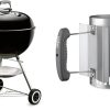 Weber Classic Kettle barbecue au charbon de bois, surface de cuisson ? 57cm, barbecue avec couvercle et cuve en acier emaillé, thermomètre intégré au couvercle, trépied et roues - Noir (1341504)