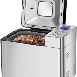 UNOLD Machine à pain Backmeister Edel, 550 W, poids du pain 750-1000 g, revêtement céramique, 68456, argent, L 26,7 cm X l 36,9 cm X H 30,6 cm