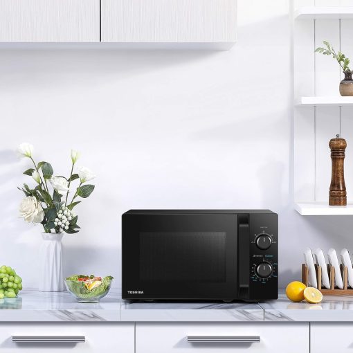 Toshiba Micro-Ondes 3-en-1 23L MW2-AG23PF(BK), Micro-ondes sur Pied avec Fonction Grill & Combi, Grill 900W/1000W, Fonction ECO, Plateau Tournant avec Mémoire de Position, Noir - Image 2