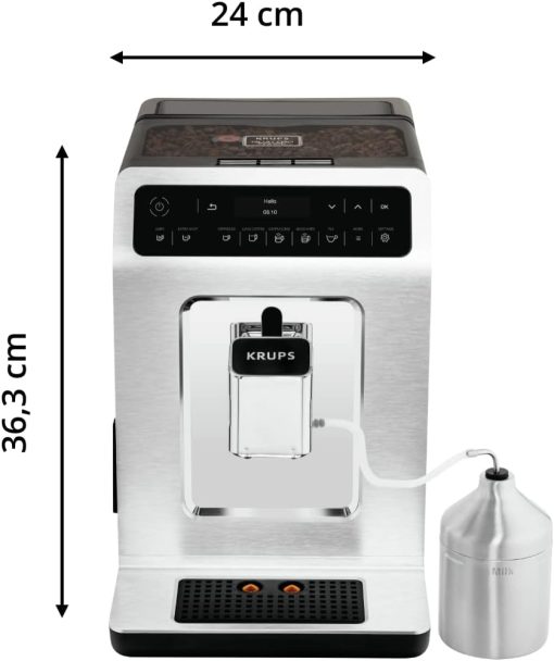 KRUPS Evidence Eco-Design Automatic Cappuccino and Espresso Machine, Exceptional Taste, Quattro Force, Milk-Based Drinks with One-Touch System, 8 Preset Drinks, EA897A - Image 3