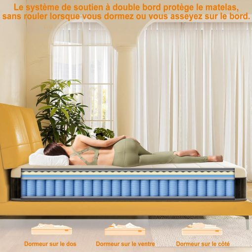 MOLPHIT Oeko-TEX Certified Mattress 90 x 190 cm, Thickness 25 cm, Independent Pocket Sprung Mattress, Adult and Children's Bed Mattress, Single Mattress, Perfect Support, Durable and Quiet - Image 24