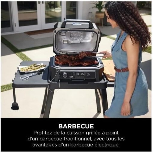 Ninja Woodfire Barbecue électrique et fumoir Pro XL avec thermomètre, barbecue et Air fryer d'extérieur 4-en-1 avec système Smart Cook et granulés Woodfire, portatif, gris/noir, OG850EU - Image 35
