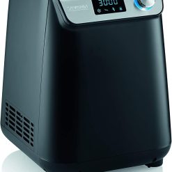 SEVERIN 2-in-1 Ice Cream Maker Compact 135 W, Electric Ice Cream Maker and Yogurt Maker with 1.2 L Capacity, Ice Maker with Recipe Book, Black, EZ 7407