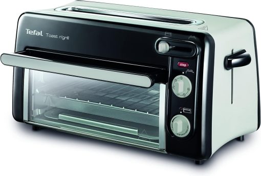 Tefal 2-in-1 Toaster & Mini Oven, Stainless Steel, Long Toaster Slot with Lid, 6 Levels of Browning, Grill Temperature up to 210°C, Toast N Grill TL600810