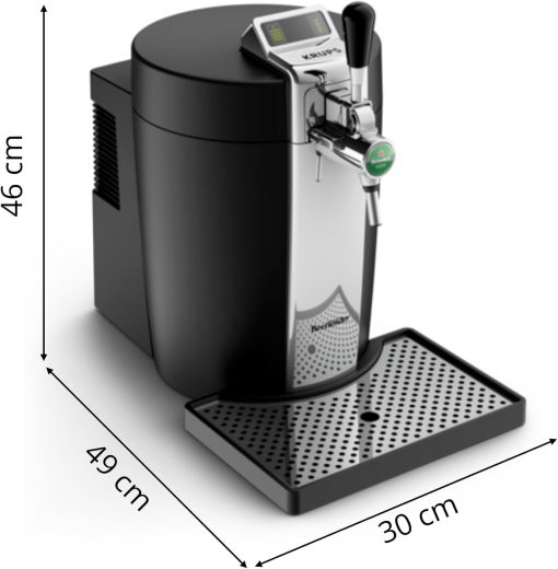 Krups Beertender Machine bière pression, F?ts de 5 L, Marques du groupe Heineken, Témoin lumineux, Température et mousse parfaites, Bière fra?che, Installation facile, Compact noire VB450E10 - Image 10