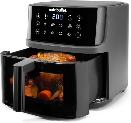 nutribullet Air Fryer Double Tray 8L with 8 Functions, 2300W Oil-Free Air Fryer, Hot Air Fryer with 8 Cooking Modes, and Also Bake, Frying, Grill All Your Food, Black, NBA081B - Image 5