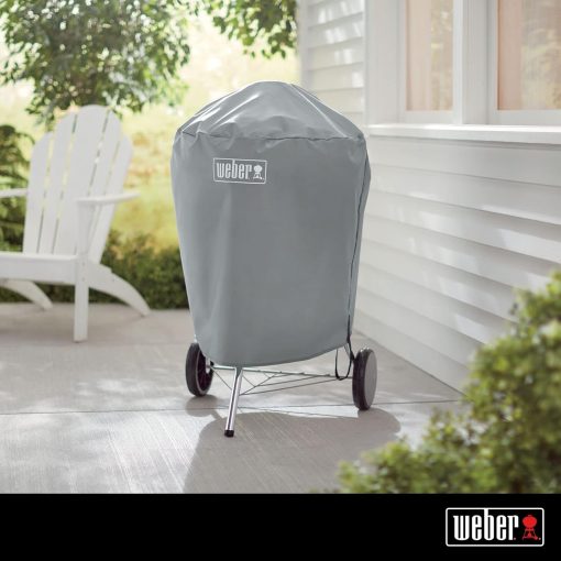 Weber Classic Kettle barbecue au charbon de bois, surface de cuisson ? 57cm, barbecue avec couvercle et cuve en acier emaillé, thermomètre intégré au couvercle, trépied et roues - Noir (1341504) - Image 19