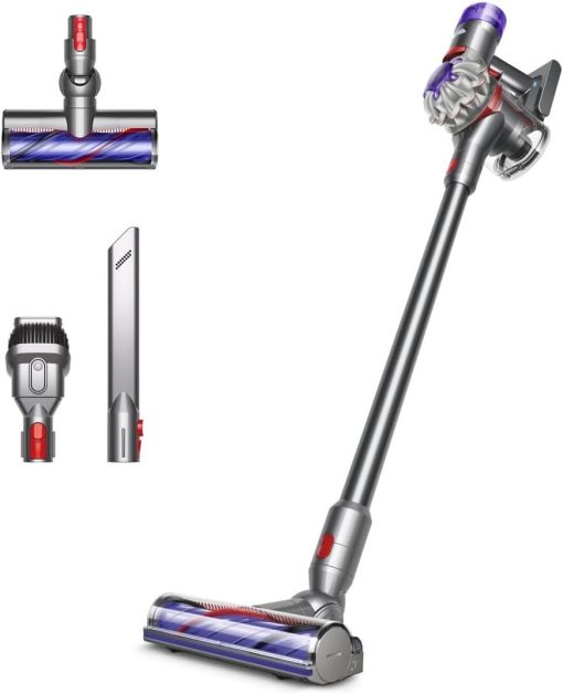 Dyson V8 Advanced? Aspirateur Balai sans Fil – 130 AW, 40 Min d’autonomie, Brosse Motorbar Auto-démêlante, Accessoires combinés, Station Murale, Argent/Nickel - Image 4