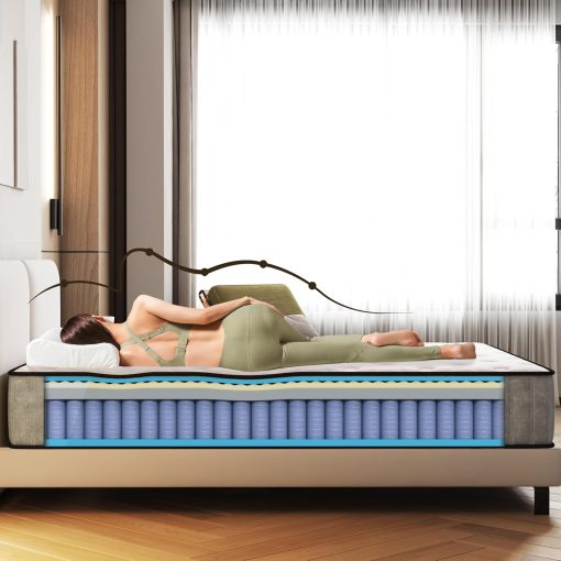 Matoresu Double Mattress 160 x 190 cm Memory Foam Height 25 cm Medium Rigid H3 Ergonomic 7 Zone Cold Foam Comfortable Breathable Fabric Cover - Image 27