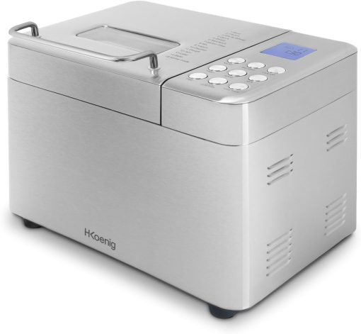H.Koenig BAKE440 Bread Machine, 15 Programmes, 3 Bread Sizes, Up to 1 kg of Bread, Start Preselection/Keep Warm Function, Cereal Dispenser, Removable Container, Non-Stick Coating, LCD Display, 600 W - Image 2