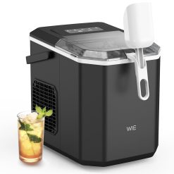 WIE Ice Maker, 12kg in 24h, Quiet Counter Top Ice Maker with Ice Scoop, Self-Cleaning and Portable Ice Maker for Home/Kitchen/Camping