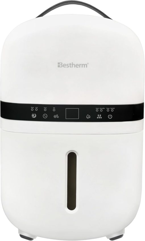 BESTHERM - Déshumidificateur d'air BESTHERM - Nova 5L/jour, réservoir amovible, filtre à charbon actif, ioniseur intégré