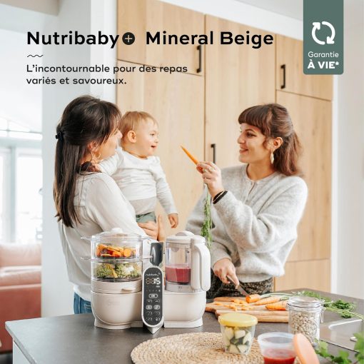 Babymoov Nutribaby(+), Robot Cuiseur Bébé Multifonctions 6 en 1, Cuiseur Vapeur Mixeur, Grande Capacité 2,2L, Petits Pots Bébé Faits Maison, Idéal Diversification Alimentaire, Gris - Image 33