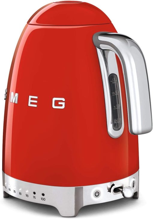 Smeg, Bouilloire à Température Variable KLF04RDEU 1,7 L, Plusieurs Température, Filtre Anticalcaire Lavable, Arrêt Automatique de Sécurité, Indicateur de Niveau d'Eau, Range Cable, 2400W, Rouge - Image 3