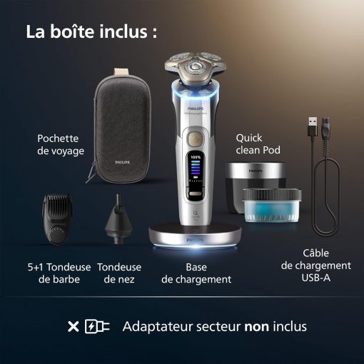 Philips Rasoir i9000 Prestige Ultra, Rasoir électrique 100% étanche, Technologie Skin IQ Pro, Système Triple Lift & Cut, Lames de précision NanoTech rotatives 360°, 5 modes de rasage, XP9401/38 - Image 26