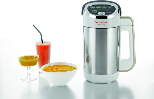 Moulinex Blender chauffant, Mixeur soupe, Puissance 1000 W, Capacité 1,2 L, 5 programmes automatiques, Double paroi, Maintien au chaud 40 min, Livret recettes, Easy Soup, Inox LM841B10 - Image 12