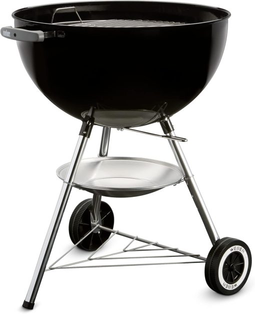 Weber Classic Kettle barbecue au charbon de bois, surface de cuisson ? 57cm, barbecue avec couvercle et cuve en acier emaillé, thermomètre intégré au couvercle, trépied et roues - Noir (1341504) - Image 36