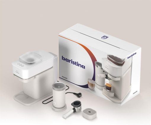 Philips Baristina Machine à expresso - Un véritable expresso, en toute simplicité - Compacte - 16 bars de pression - Broyeur intégré - Machine blanche avec porte-filtre blanc (BAR300/00) - Image 27
