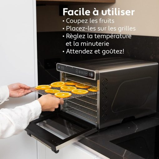 Vita5 Nobel Pro6 Food Dehydrator with 6 Stainless Steel Trays - Dehydrator with 24-Hour Timer and Temperature 35-75°C - Dehydrator for Meat, Fruit, Mushrooms - 650W Food Dehydrator - Image 6