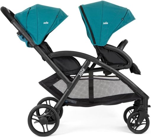 Joie - Evalite? Duo - Poussette Double Légère - Siège Arrière Inclinable à Plat - Compatible Sièges Auto Et Nacelles - Suspension 4 Roues - Harnais 5 Points SoftTouch - Dès la naissance - Image 5