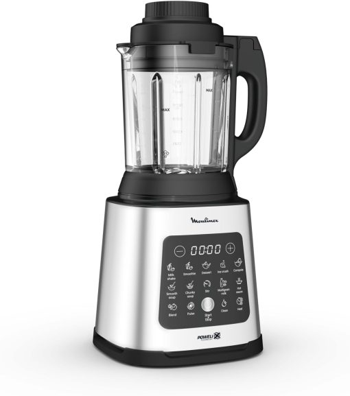 Moulinex Perfectmix Cook blender chauffant à haute vitesse, 10 programmes automatiques, 1400 W, YY5607FG, Noir et Transparent, Métal - Image 7