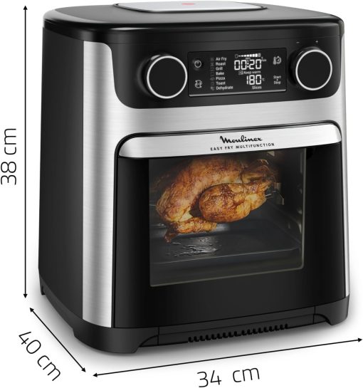 Moulinex Easy Fry air fryer, multicuiseur et four, 15 L, 9 programmes, friteuse sans huile, 3 niveaux de cuisson, compact, extra crisp, noir, AL556DF0 - Image 24