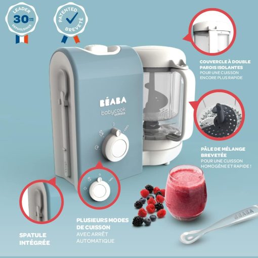 BéABA, Babycook Solo, Robot Bébé 4 en 1 Mixeur-Cuiseur, Cuisson Vapeur, Diversification alimentaire, Petits pots bébé maison, Noir - Image 22