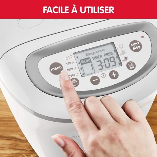 Moulinex Home Bread Baguette Roll Maker, 16 Programs, Even Results, Up to 1.5 kg Fresh Bread, Crispy Plates, 3 Levels of Frying, OW610110, White - Image 14