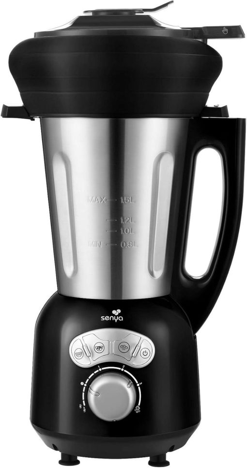 Senya SYCP-HB008R Cook & Ice V3 Red Stainless Steel Heated Blender, Soup Blender/Milled Soup, Steaming, Crushed Ice Smoothies, 1, 5L, 1400W, SYCP-HB008R - Image 2
