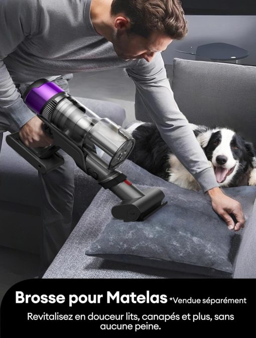 Ultenic U20 Aspirateur Balai sans Fil, 55kPa/60min Aspirateur sans Fil, Technologie GreenEye, Tube Pliable, Brosse de Sol TangleTame, Puissant pour Poils Animaux, Sol Dur et Voiture - Image 9
