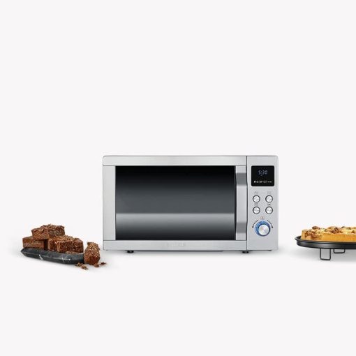 SEVERIN Four à micro-ondes 30 L, 2 500 W, avec fonction gril et chaleur tournante, avec 5 niveaux de puissance, 10 programmes automatiques, Inox/Noir, MW 7775 - Image 18