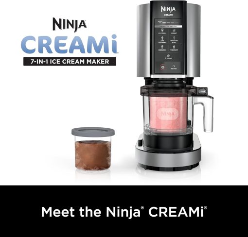 Ninja NC301 CREAMi Ice Cream Maker, for Gelato, Mix-ins, Milkshakes, Sorbet, Smoothie Bowls & More, 7 One-Touch Programs, with (2) Pint Containers & Lids, Compact Size, Perfect for Kids, Silver - Image 23