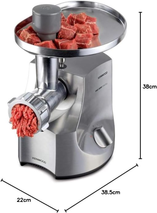 Kenwood Hachoir à Viande Electrique MG700, Semi- Pro, Puissance 2000 W, Inox Brossé - Image 6