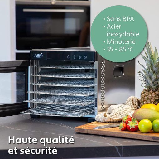 Vita5 Nobel Pro6 Food Dehydrator with 6 Stainless Steel Trays - Dehydrator with 24-Hour Timer and Temperature 35-75°C - Dehydrator for Meat, Fruit, Mushrooms - 650W Food Dehydrator - Image 24