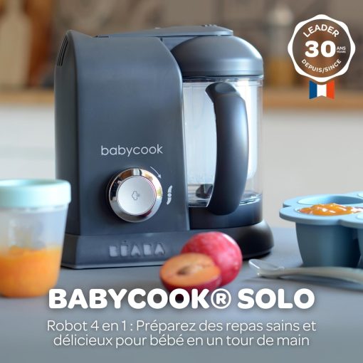 BéABA, Babycook Solo, Robot Bébé 4 en 1 Mixeur-Cuiseur, Cuisson Vapeur, Diversification alimentaire, Petits pots bébé maison, Noir - Image 2