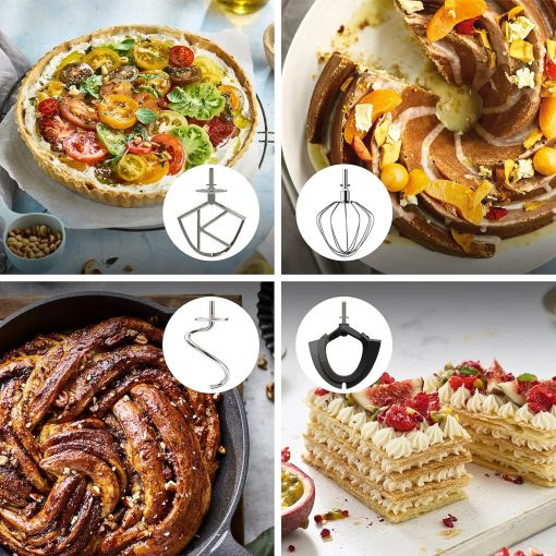 Kenwood Titanium Chef Baker KVC65.001WH, Pastry Robot with Integrated Scales, Including 3-Piece Pastry Set, Spatula & Splash Protection, 1200 W, White - Image 9