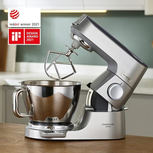 Kenwood Titanium Chef Baker KVC65.001WH, Pastry Robot with Integrated Scales, Including 3-Piece Pastry Set, Spatula & Splash Protection, 1200 W, White - Image 11