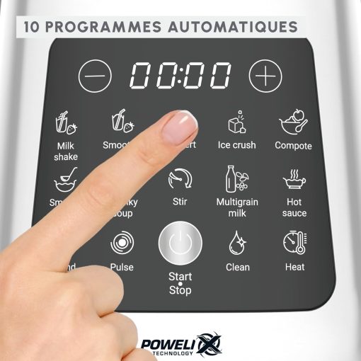 Moulinex Perfectmix Cook blender chauffant à haute vitesse, 10 programmes automatiques, 1400 W, YY5607FG, Noir et Transparent, Métal - Image 15