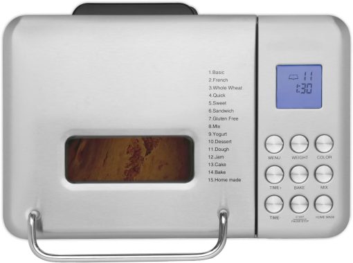 H.Koenig BAKE440 Bread Machine, 15 Programmes, 3 Bread Sizes, Up to 1 kg of Bread, Start Preselection/Keep Warm Function, Cereal Dispenser, Removable Container, Non-Stick Coating, LCD Display, 600 W - Image 5