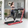 Tapis de Course Pliable 0,75HP Double Affichage LED APP et Télécommande Vitesse Motorisé 12 km/h Surface 40x100cm Rouge