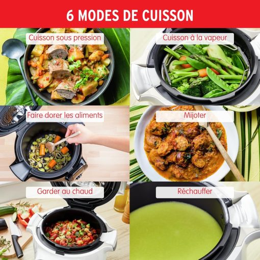 Moulinex, Cookeo Multicuiseur intelligent 6L, 150 recettes intégrées, Cuisson sans surveillance, Ecran intuitif, Guide de cuisson, Application MyMoulinex, 1600W, Blanc, 15 ans réparabilité - Image 37