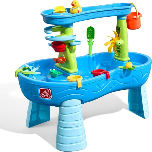 Step2 Rain Shower Splash Table d'eau avec 13 Accessoires - Bleu & Vert | Table Jeux d'eau | Table d’activité pour Le Jardin, Table Activité Eau | Table d'eau Extérieur - Image 21