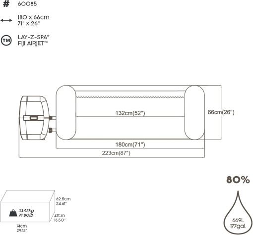 Spa gonflable rond BESTWAY Lay-Z-Spa? Miami Airjet? 2 - 4 personnes - Image 75