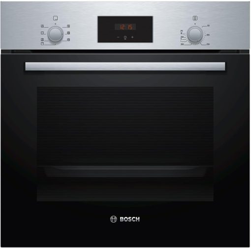 Bosch HBF133BR0 Série 2 - Four encastrable - 60 x 60 cm - Accessoire de nettoyage EcoClean Direct - Cuisson Air chaud 3D sur 3 niveaux en même temps - écran LED - Chauffage rapide - Sécurité enfant